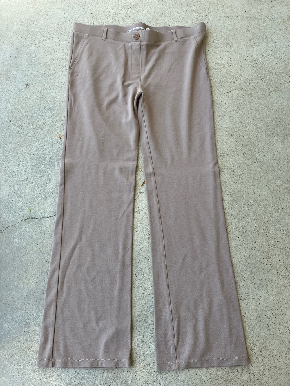 Betabrand Tan Knit Pull On Straight Leg Pants, 2XL